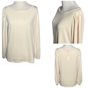 Ann Taylor Factory Cream Color Full-Sleeve Top, Size S, NWT
